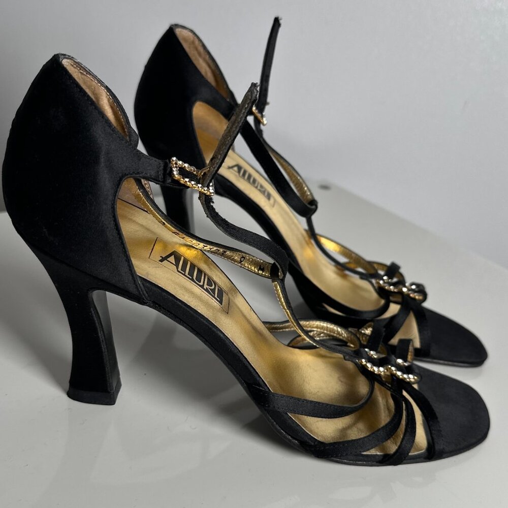 size 9 satin Allure heels dance shoes